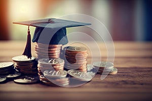 coins saving money increase investment to student loan for concept fund finance scholarship and education