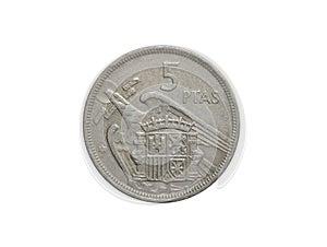 Coins of Spain 5 pesetas 1957