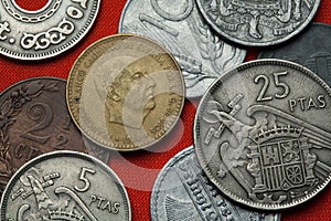 Coins of Spain. Spanish dictator Francisco Franco photo