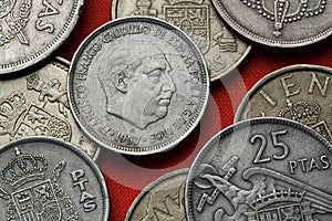 Coins of Spain. Spanish dictator Francisco Franco photo