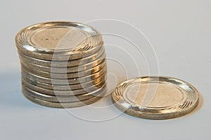 Coins in a stack