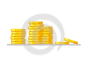 Coins stack. Gold money icon flat design illustration vector. Business concept.