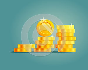 Coins stack. Money pile. Business concept. Vector icon
