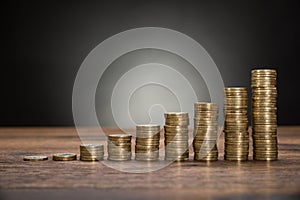 Coins Stack On Table