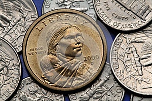 Coins of USA. Sacagawea Dollar photo