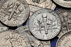 Coins of USA. US dime photo