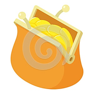 Coins wallet icon, isometric style