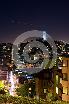 Coit Tower at night
