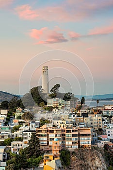 Coit Tower atop Telegraph Hill photo