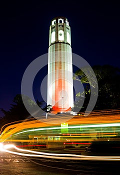 Coit Tower at night