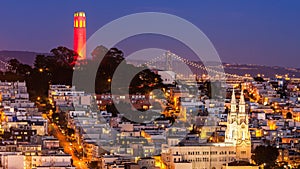 Coit Tower and St. Peter and Paul Church