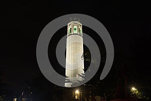 Coit tower on top of Telegraph Hill at night, San Francisco, California