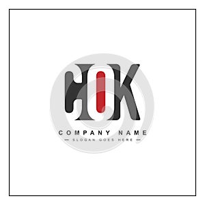 COK Initials Logo - Vector Logo Template for Initial Letters C, O and K