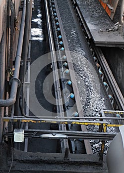 Coke on conveyor belt.