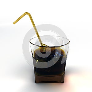 Coke glass with orange straw