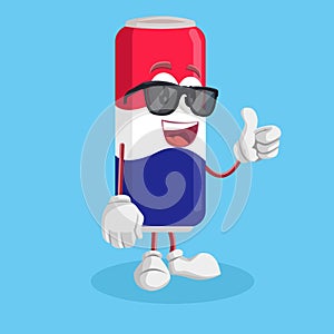 Coke mascot and background thumb pose