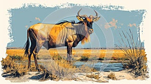 Cokes Hartebeest in Serengeti National Park, Tanzania, Africa AI Generated photo