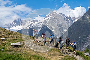 Trekking on the Tour du Mont Blanc trail