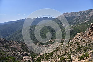 The Col de de Siu Mountain Pass. Corse-du-Sud, Corsica, France