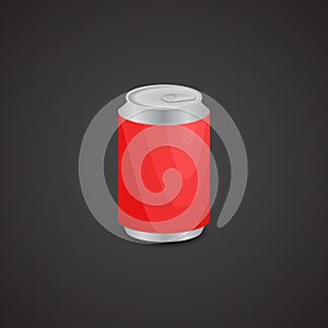 Drink in can vector icon. Realistic art.