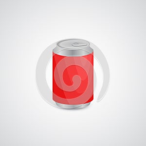 Drink in can vector icon. Realistic art.