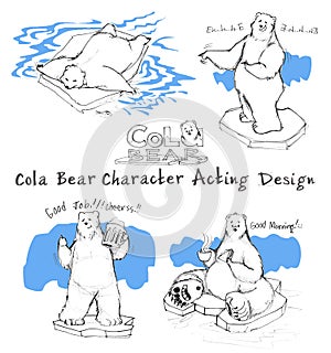 Cola Bear cartoon acting of character design