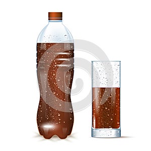 Cola Bottle And Glass