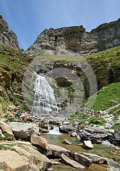 Cola de Caballo Waterfall in Huesca, Spain photo