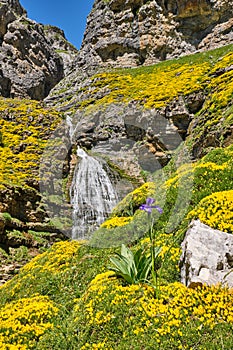 The Cola de Caballo waterfall in the Ordesa Valley