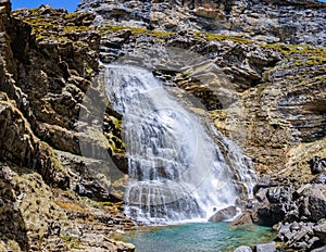 Cola de Caballo Waterfall in Ordesa Valley, Aragon, Spain