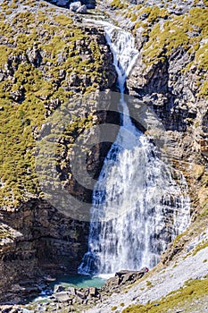 Cola de Caballo Waterfall in Ordesa Valley, Aragon, Spain