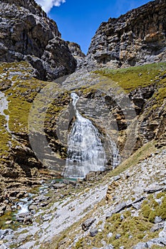 Cola de Caballo Waterfall in Ordesa Valley, Aragon, Spain photo