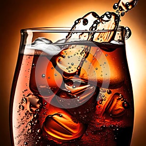 Cola drink with fizz - ai generated image
