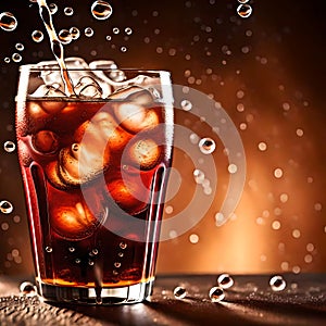 Cola drink with fizz - ai generated image photo