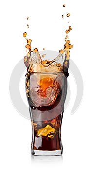 Cola drink with splash