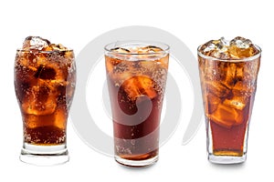 Cola in glass isolated