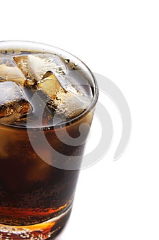 Cola with ice cubes