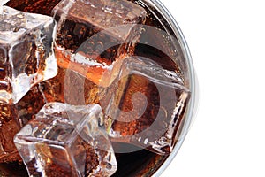 cola with ice cubes texture