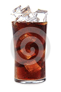 cola with ice cubes texture