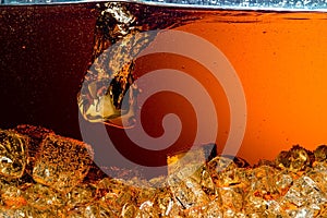 Cola with Ice. Food background photo