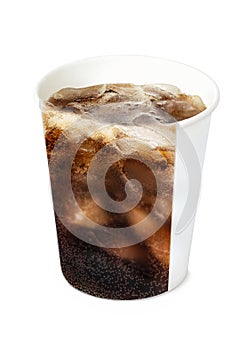 Cola in paper cup isolate