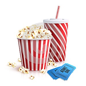 Cola Popcorn And Tickets