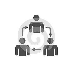 colaboration vector icon isolated on white