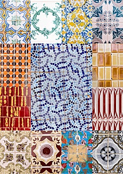 colage of portuguese azulejo