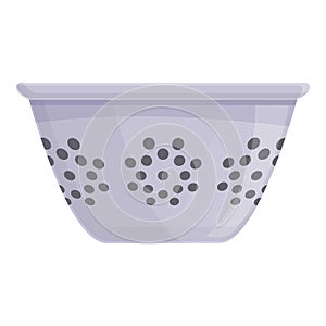 Colander drainer icon cartoon vector. Pasta sieve