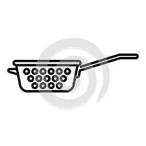 Colander pot icon outline vector. Drain object