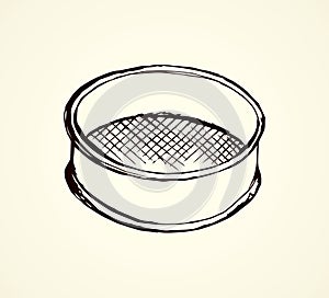 Colander. Vector drawing