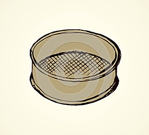 Colander. Vector drawing