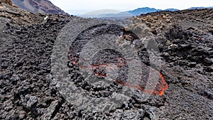 Colata di lava in dettaglio - Etna,Sicilia photo