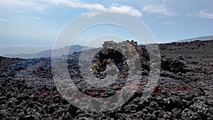 Etna - Lava flow detail  touristic attractions in Sicily taken 7June 2022 photo